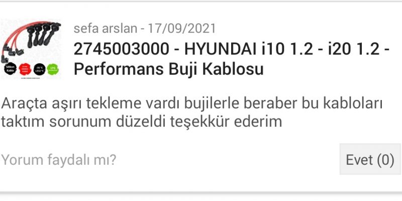 Buji kablosu yorum