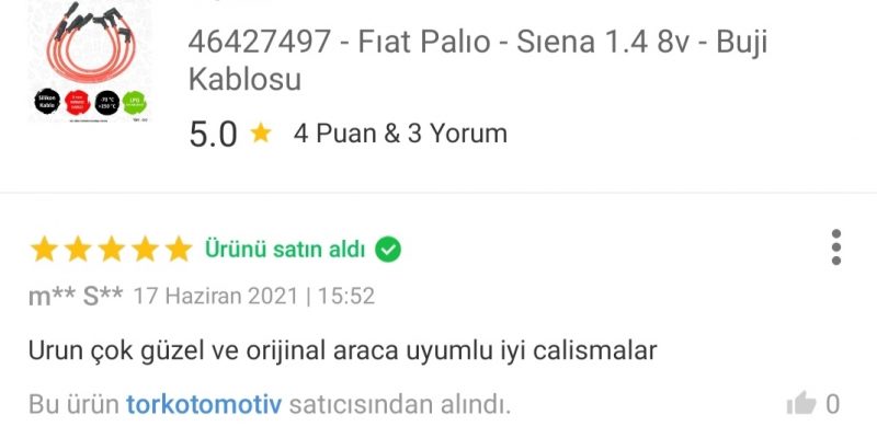 Buji kablosu yorumları